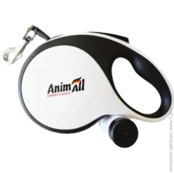Animall Поводок-рулетка с диспенсером S до 15 кг белая 3 м