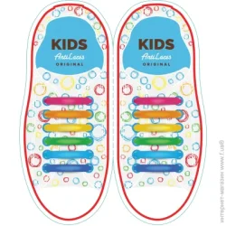Antilaces Шнурки силиконовые Kids 38 мм 12 шт. разноцветный