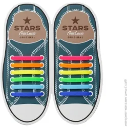 Antilaces Шнурки силиконовые Stars 56,5 мм 12 шт. разноцветный