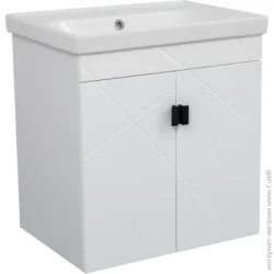 Тумба з раковиною Aqua Rodos Тумба підвісна Міні 60 біла з умивальником Frame