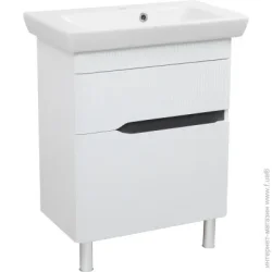 Тумба с раковиной Aqua Rodos Тумба MONACO (белый мат) с умывальником Порто 65 см
