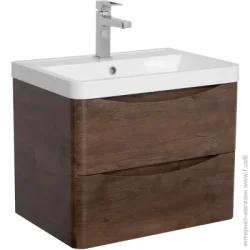 Тумба с раковиной Aqua Rodos Тумба подвесная Vista каштан с умывальником Bar 60 см