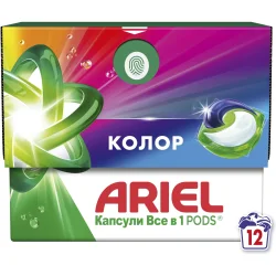 Капсули для прання для кольорових речей Ariel Капсули для прального машини Все-в-1 Для кольорового 12 шт.