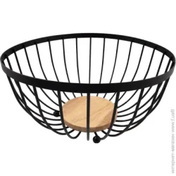 Фруктовниця для фруктів Arino Кошик для фруктів Bamboo чорний 25x25x13 см 65615