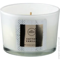 Aroma Home Свеча ароматическая из натурального воска Cotton Vanilla