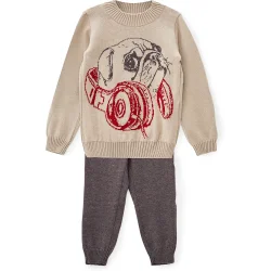 Art Knit Джемпер для девочки Мопс р.110 бежевый 338