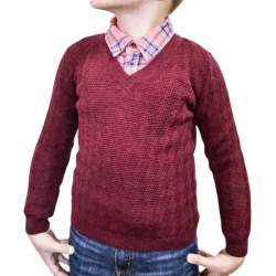 Art Knit Джемпер для мальчика Геометрия р.134 бордовый 1733 (333)