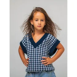Детский жилет Art Knit Жилет для девочки Лапки р.164170 темно-синий