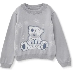 Art Knit Джемпер детский для девочки Медвежонок р.98-104 светло-серый