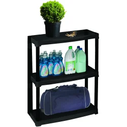 Artplast Стелаж 900x600x300 мм чорний пластик полиці 3 шт. без покриття