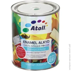 Atoll Эмаль алкидная ПФ-115 изумрудный глянец 0,8кг