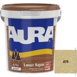 Aura Деревозащитное средство Lasur Aqua дуб шелковистый мат 0,75 л