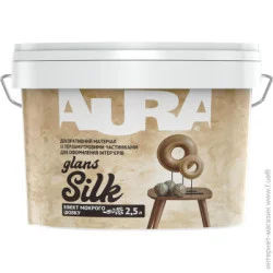 Декоративное покрытие Aura Мокрый шелк Silk Glans 2,5 л 3кг