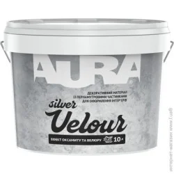 Декоративне покриття Aura Ефект оксамиту Velour Silver 10 л 11,9 кг