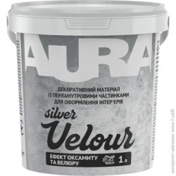 Декоративное покрытие Aura Эффект бархата Velour Silver 1 л 1,2кг