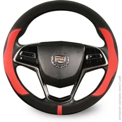 Оплетка на руль Auto Assistance Чехол на руль GP2108 L (39-41 см) черный с красным