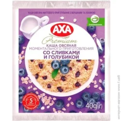 AXA Каша овсяная мгновенного приготовления со сливками и голубикой