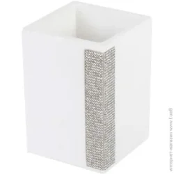 Axentia Стакан для зубных щеток Линдос белый с декором 350 мл 134348