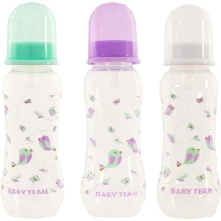 Бутылочка для кормления Baby Team Бутылочка с силиконовой соской 250мл фиолетовый 1121