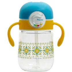 Поїльник з трубочкою Baby Team Поильник з силіконовою трубочкою та ручками 300 мл