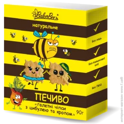 Bakerbee Печиво натуральне галетні чіпси з цибулею та кропом 90 г (4820228580056)