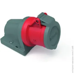 Bals Розетка зовнішньої установки із заземленням 32А 4P 400V 6H IQ QC W-DO IP44 сірий із червоним 110658