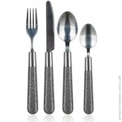 Banquet Набор столовых приборов с пластиковой ручкой 24 предмета Granite Gray