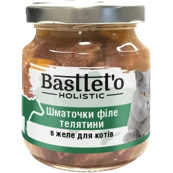 Консервы Basttet`O Корм для котов всех пород кусочки филе телятины в желе 130 г