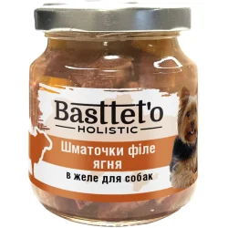 Консервы Basttet`O Корм влажный для собак для всех пород кусочки филе ягненка в желе 130 г
