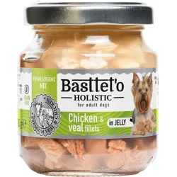 Консерви Basttet`O Консерва Holistic суміш курка з телятиною в желе, скло 130 г