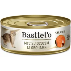Консерва для котів Silver мус з лососем та овочами 85 г