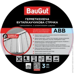 Baugut Лента герметизирующая бутилкаучуковая ABB 150 мм x 3 м алюминиевая