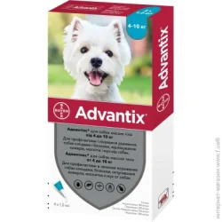 Bayer Капли для собак Advantix 1х1,0 мл от 4-10 кг 91008/10272