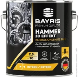 Bayris Эмаль антикоррозионная HAMMER 3D EFFEKT шоколадный глянец 2,5л