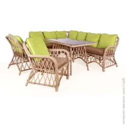 Стол с диваном Bella Vita Марсель угловой коричневый