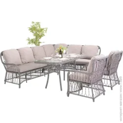 Стол с диваном Bella Vita Алан графит