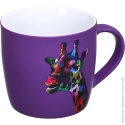 Чашка Bella Vita Чашка Neon Giraffe 350 мл сиреневая - керамика