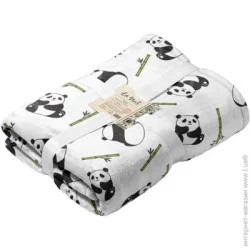 Biltex Плед CUTE PANDA 160x200 см белый с рисунком полиэстер