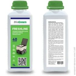 Антисептик рідина Biogreen Засіб для біотуалетів Концентрований нижній бак FreshLine 1 л для використання в нижньому баку біотуалету