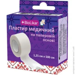 Biolikar Пластырь медицинский на бумажной основе 1,25 х 500 см стерильные