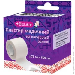 Biolikar Пластир на паперовій основі в котушці 3,75 см х 500 см 1 шт.