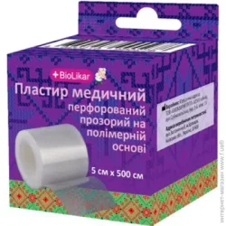 Biolikar Пластырь перфорированный прозрачный на полимерной основе 5 см х 500 см 1 шт.