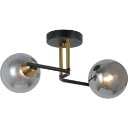 Blitz Люстра потолочная 2x60 Вт E27 черный с золотом 8179-42