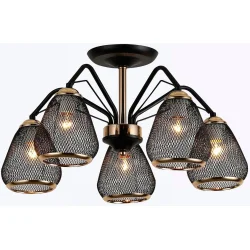 Blitz Люстра потолочная 8027-45 5x60 Вт E27 черный/золото