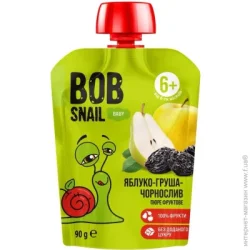 Пюре фруктове Bob Snail з 6 місяців Яблуко-груша-чорнослив 90 г (4820219349525)