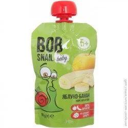 Пюре фруктове Bob Snail з 5 місяців Яблуко-банан 90 г пауч (4820219343028)