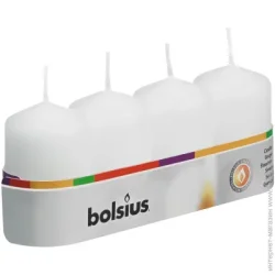Bolsius Свеча 60/40 Белая 4 шт. / уп