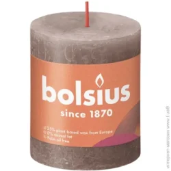 Bolsius Свеча Рустик столбик SHINE 80/68 серый