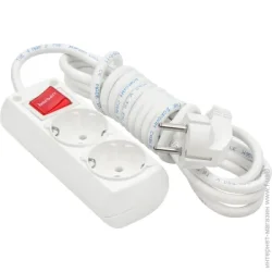 Удлинитель Borsan Удлинитель с выключателем с заземлением 2 гн. белый 3 м BR.1562-3