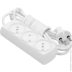 Удлинитель Borsan Удлинитель без заземления 3 гн. белый 3 м BR-1543-3